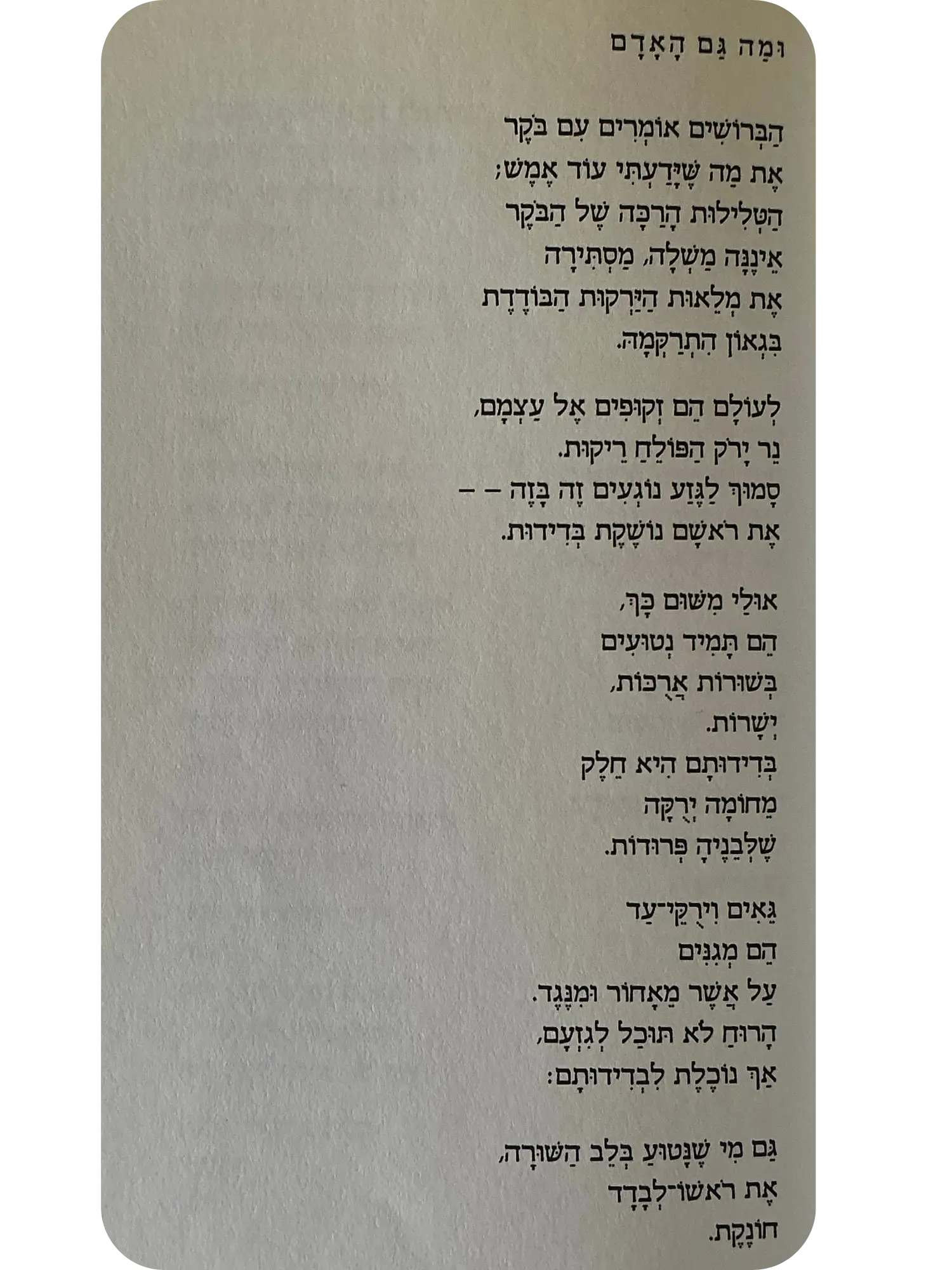 ומה גם האדם