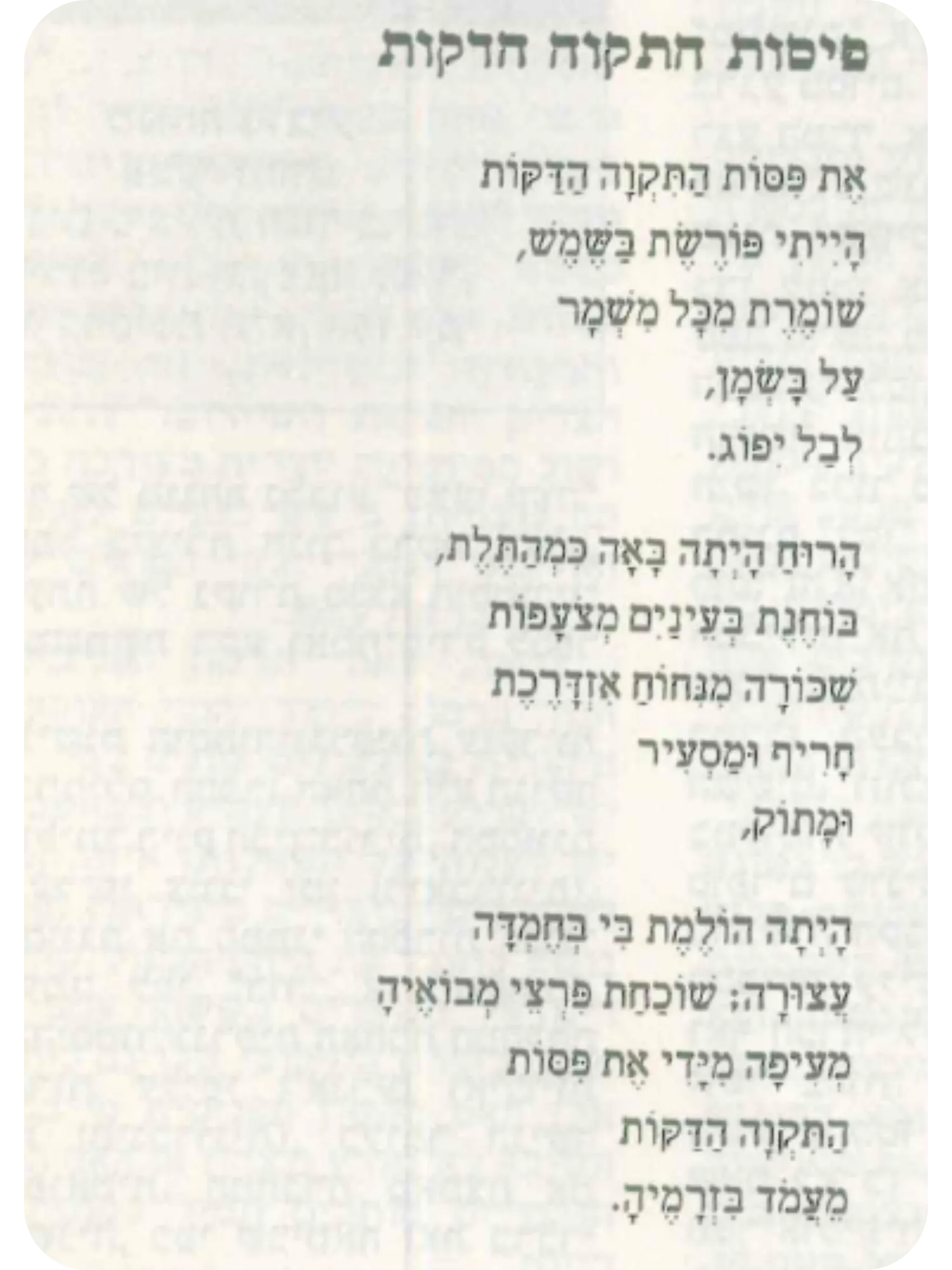 פיסות התקוה הדקות